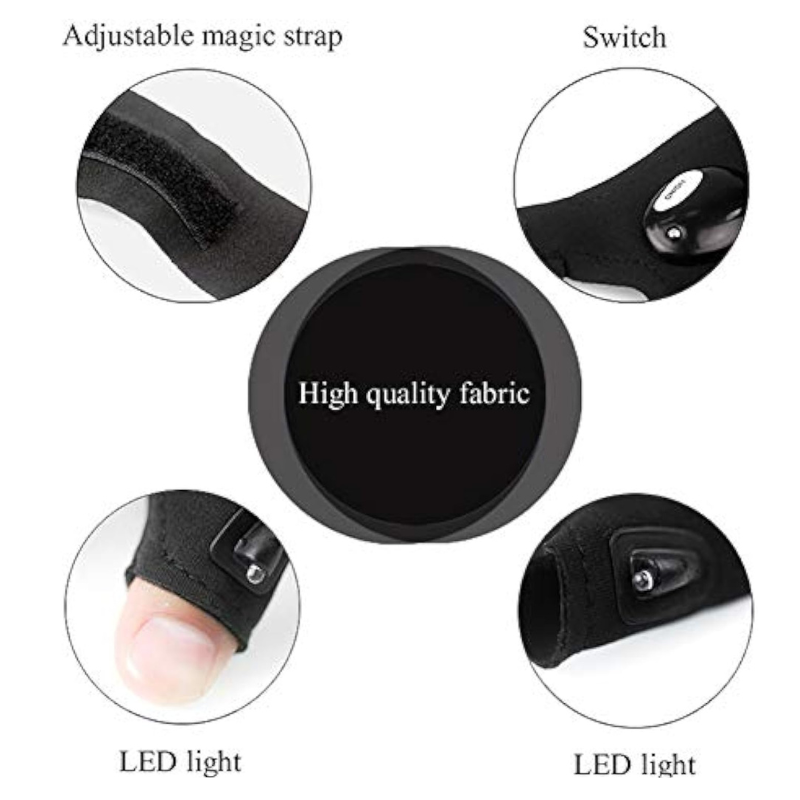 LED Flashlight Waterproof Gloves