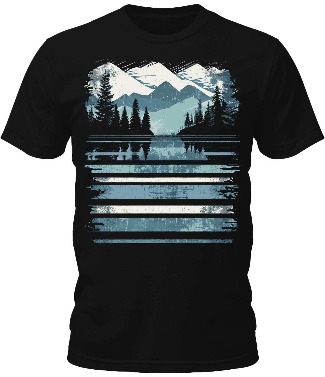 Mens Camping Fall Mountain Graphic Tee Cool Premium Tshirt