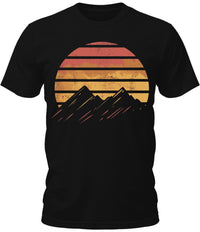 Thumbnail for Mens Fall Retro Sunset Camping Mountain Graphic Tee Cool Premium Tshirt