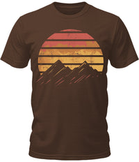 Thumbnail for Mens Fall Retro Sunset Camping Mountain Graphic Tee Cool Premium Tshirt