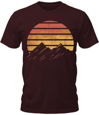 Thumbnail for Mens Fall Retro Sunset Camping Mountain Graphic Tee Cool Premium Tshirt